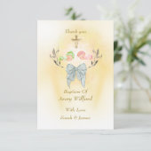 Elegant baptism Cross Flat Thank You Card Bedankkaart (Staand voorkant)