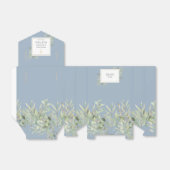 Elegant Baptism Greenery Foliage Dusty Blue Bedankdoosjes (Uitgevouwen)