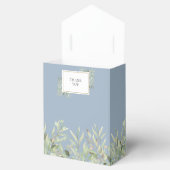 Elegant Baptism Greenery Foliage Dusty Blue Bedankdoosjes (Geopend)