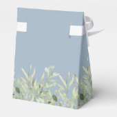 Elegant Baptism Greenery Foliage Dusty Blue Bedankdoosjes (Achterkant)