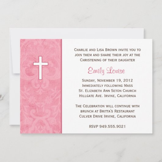 Elegant Baptism Invitation Kaart (Voorkant)
