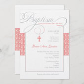 Elegant Baptism Invitation | Koraal Kaart (Voorkant / Achterkant)
