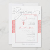 Elegant Baptism Invitation  | Koraal Kaart (Voorkant)