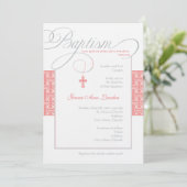 Elegant Baptism Invitation | Koraal Kaart (Staand voorkant)