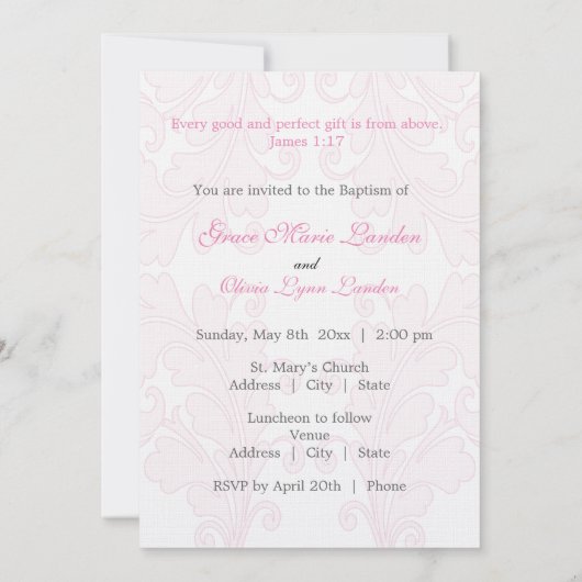 Elegant Baptism Invitation | Nuestro Bautizo Kaart (Achterkant)