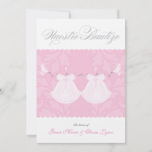Elegant Baptism Invitation   Nuestro Bautizo Kaart