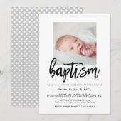 Elegant Baptism Invitation with Baby's Photo Kaart (Voorkant / Achterkant)