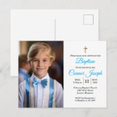 Elegant Baptism Relies event Custom photo Aankondigingskaart (Voorkant / Achterkant)