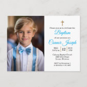 Elegant Baptism Relies event Custom photo Aankondigingskaart (Voorkant)