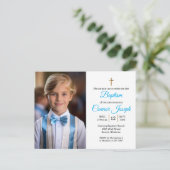 Elegant Baptism Relies event Custom photo Aankondigingskaart (Staand voorkant)