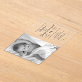 Elegant Baptism Religieuze event, aangepaste foto Acryl Uitnodigingen (Laagn)