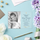 Elegant Baptism Religieuze event, aangepaste foto Acryl Uitnodigingen (Insitu (Huwelijk))