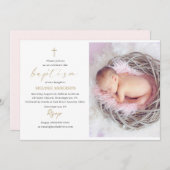 Elegant Baptism Religieuze event, aangepaste foto Kaart (Voorkant / Achterkant)