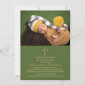 Elegant Baptism Religieuze eventualiteitenfoto Inv Kaart (Voorkant)