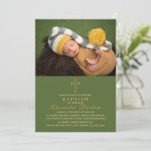 Elegant Baptism Religieuze eventualiteitenfoto Inv Kaart (Staand voorkant)