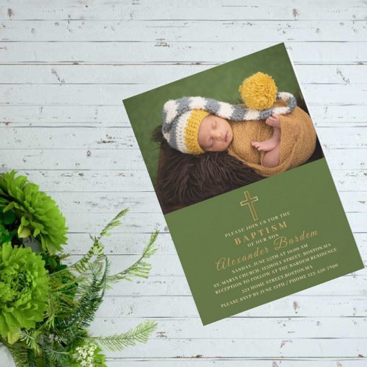 Elegant Baptism Religieuze eventualiteitenfoto Inv Kaart