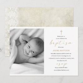 Elegant Baptism Religious event aangepaste foto Ui Kaart
