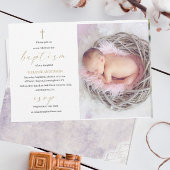 Elegant Baptism Religious event aangepaste foto Ui Kaart