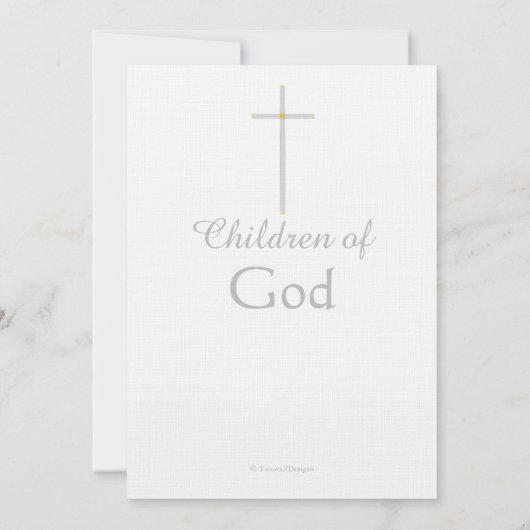 Elegant Baptism Silver Cross Blue Triplets Kaart (Achterkant)