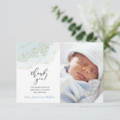 elegant baptisme bedankt jongen kaart (Staand voorkant)