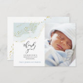 elegant baptisme bedankt jongen kaart (Voorkant / Achterkant)