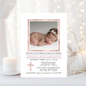 Elegant BAPTISME DOOPSEL roze meisje | FOTO Kaart