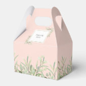 Elegant Baptisme Greenery laat Blush Pink Bedankdoosjes (Achterkant)