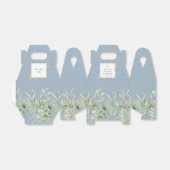Elegant Baptisme Greenery laat Dusty Blue Bedankdoosjes (Uitgevouwen)