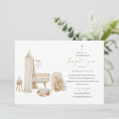 Elegant Baptisme Religieuze seksneutrale boho nurs Kaart (Staand voorkant)