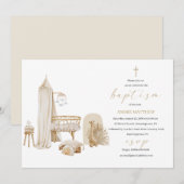 Elegant Baptisme Religieuze seksneutrale boho nurs Kaart (Voorkant / Achterkant)