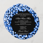 Elegant Bar Mitzvah Blue Sparkly Lights Kaart (Voorkant / Achterkant)