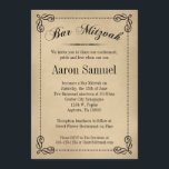 Elegant Bar Mitzvah Invitaties Kaart<br><div class="desc">Deze formele en elegante uitnodiging van Bar Mitzvah gaat terug naar het verleden,  maar heeft nog steeds één heck van een koelfactor. Neutrale  achtergrond van papierstijl met zwarte rol en script.</div>