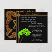 Elegant Bar Mitzvah Uitnodiging (Voorkant / Achterkant)