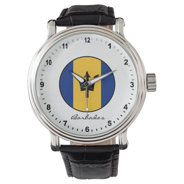 Elegant Barbados Watch & Barbados Flag Horloge (Voorkant)