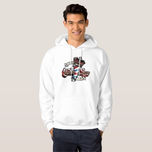 Elegant Barber Pole and Crown Personalize Hoodie (Voorkant volledig)