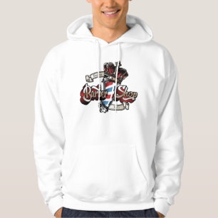 Elegant Barber Pole and Crown Personalize Hoodie