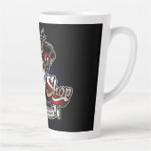 Elegant Barber Pole and Crown Personalize Latte Mok (Rechts)