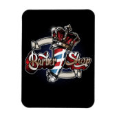 Elegant Barber Pole and Crown Personalize Magneet (Verticaal)