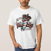 Elegant Barber Pole and Crown Personalize T-Shirt (Voorkant)