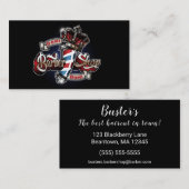 Elegant Barber Pole en Crown 2 Personaliseren Visitekaartje (Voorkant / Achterkant)
