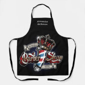 Elegant Barber Pole en Crown Logo personalize Schort (Voorkant)