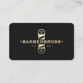 Elegant Barbershop Gouden Barber Pool Zwart Visitekaartje (Voorkant)