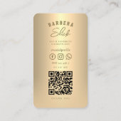 Elegant Barbershop Haarstylist Gold Scissors Visitekaartje (Achterkant)