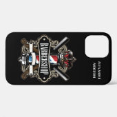 Elegant Barbershop Logo-Mate iPhone Case (Achterkant (horizontaal))