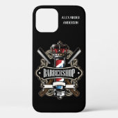 Elegant Barbershop Logo-Mate iPhone Case (Achterkant)