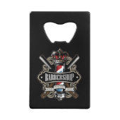 Elegant Barbershop Logo personaliseren Creditkaart Flessenopener (Voorkant)