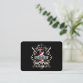 Elegant Barbershop Logo personaliseren Visitekaartje (Staand voorkant)