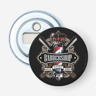 Elegant Barbershop Personaliseren Button Flesopener