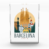 Elegant Barcelona Spanje skyline Fotoblokken (Voorkant)