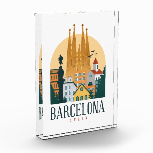 Elegant Barcelona Spanje skyline Fotoblokken (Links)